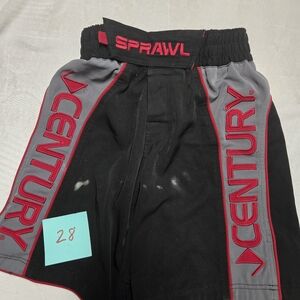 Century Sprawl MMA/Boxing Shorts - Black & Gray with Red Accents